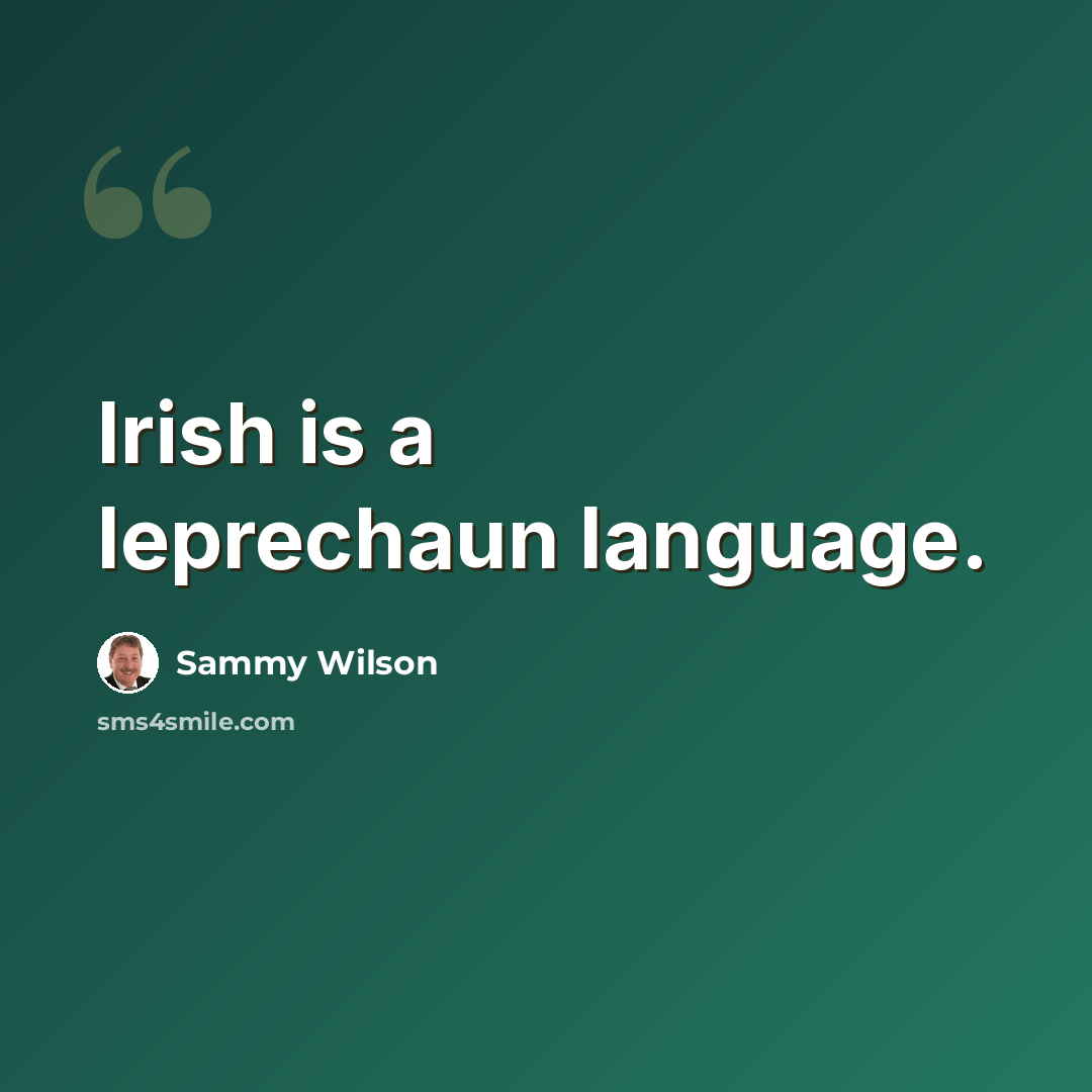 “Irish is a leprechaun language.” quote by Sammy Wilson
