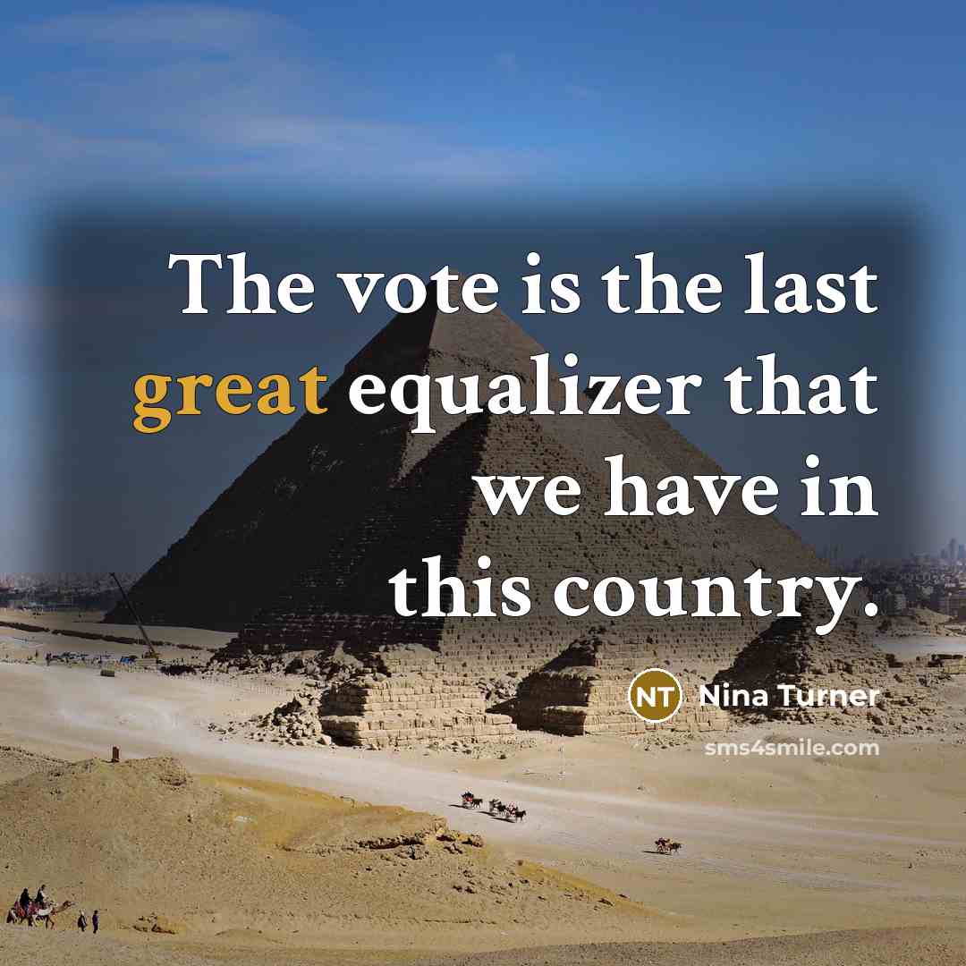 “The vote is the last great equalizer that we have in this country.” quote by Nina Turner