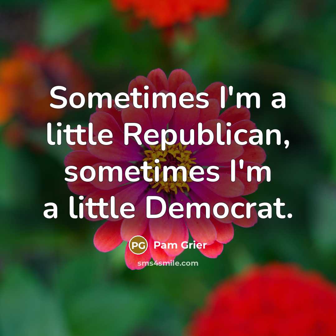 “Sometimes I'm a little Republican, sometimes I'm a little Democrat.” quote by Pam Grier