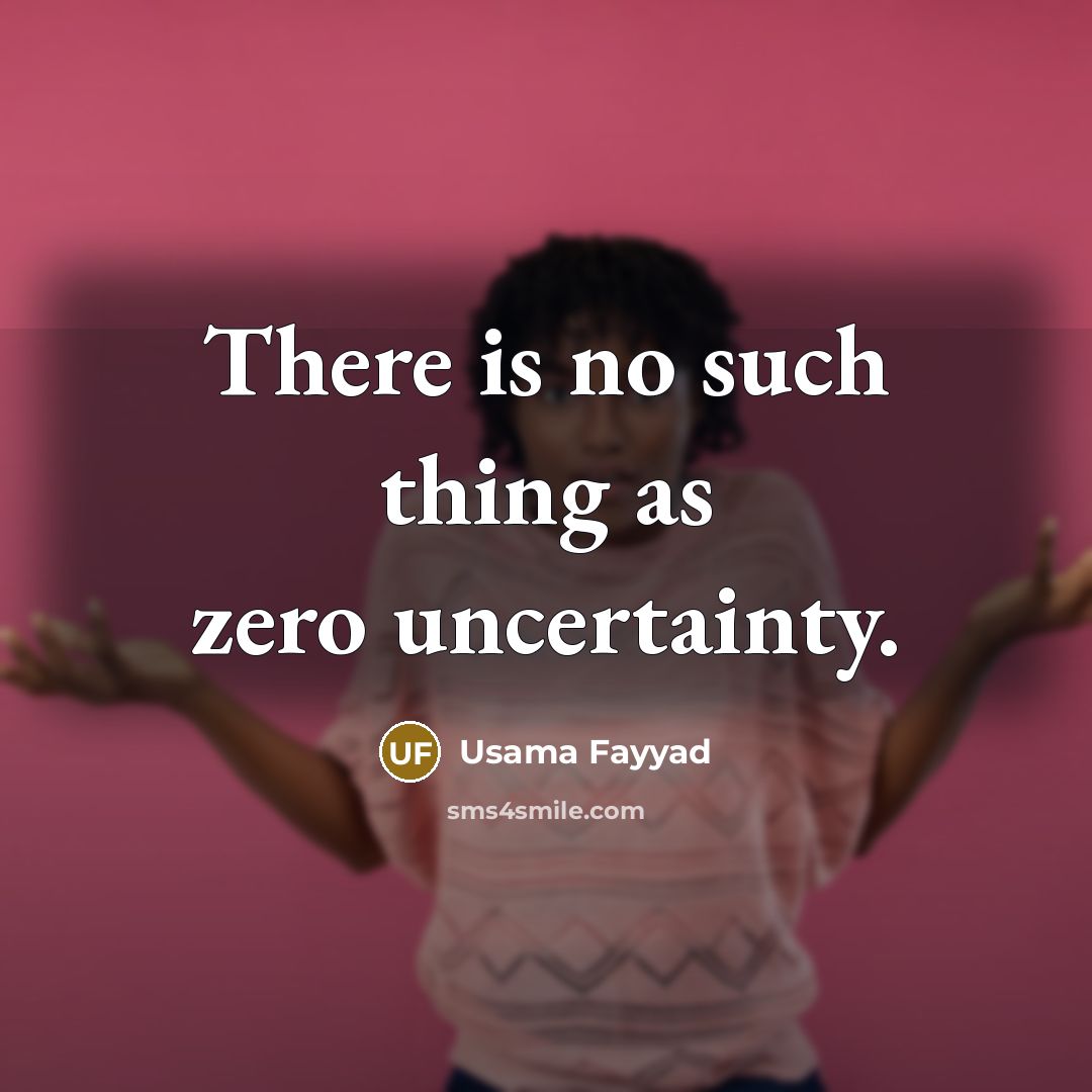“There is no such thing as zero uncertainty.” quote by Usama Fayyad