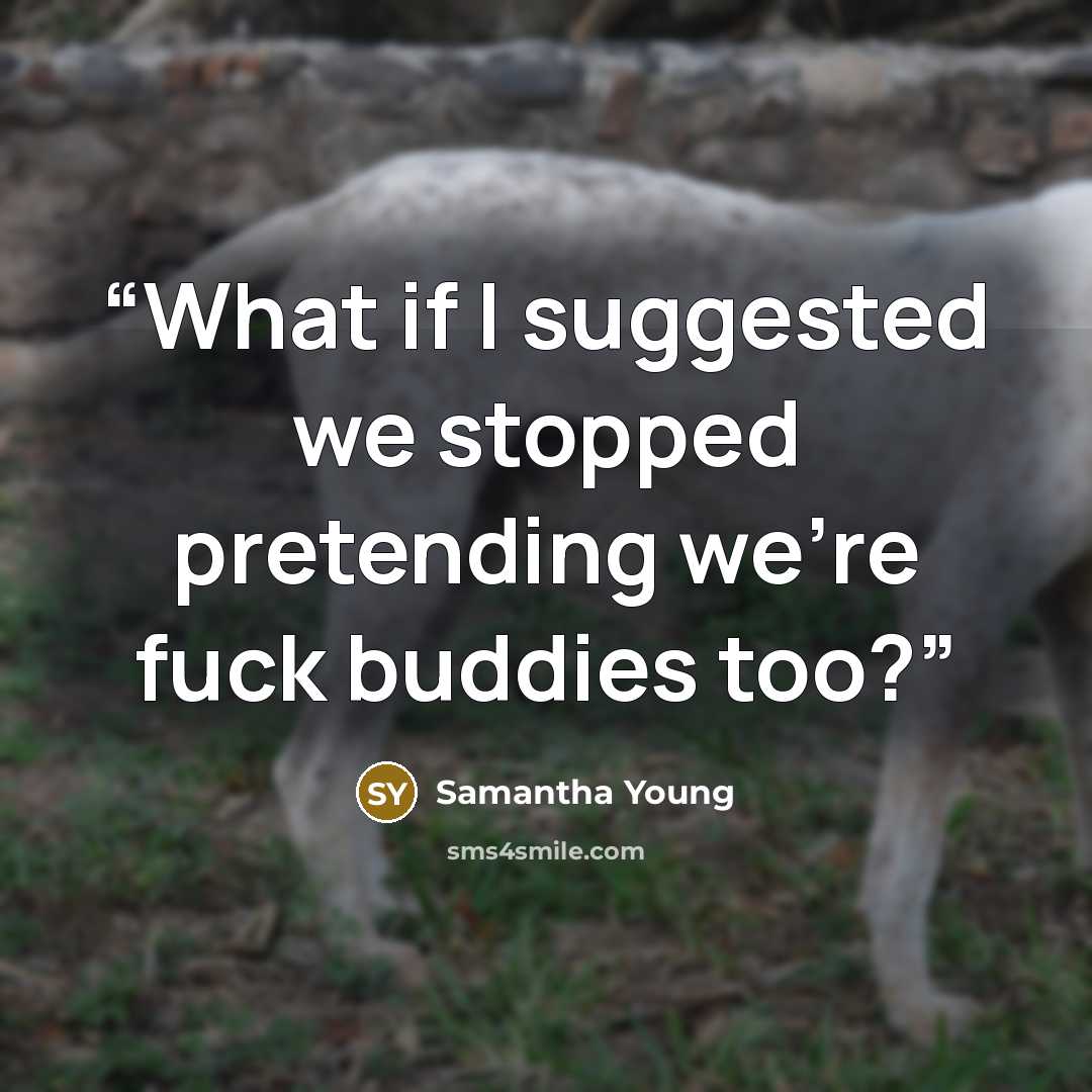 “What if I suggested we stopped pretending we're fuck buddies too?” quote by Samantha Young
