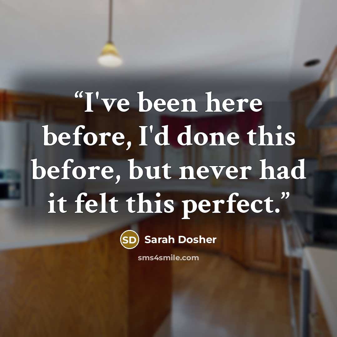 “I've been here before, I'd done this before, but never had it felt this perfect.” quote by Sarah Dosher