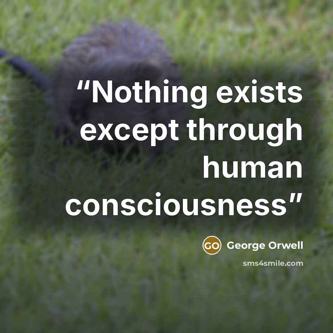 “Nothing exists except through human consciousness” quote by George Orwell