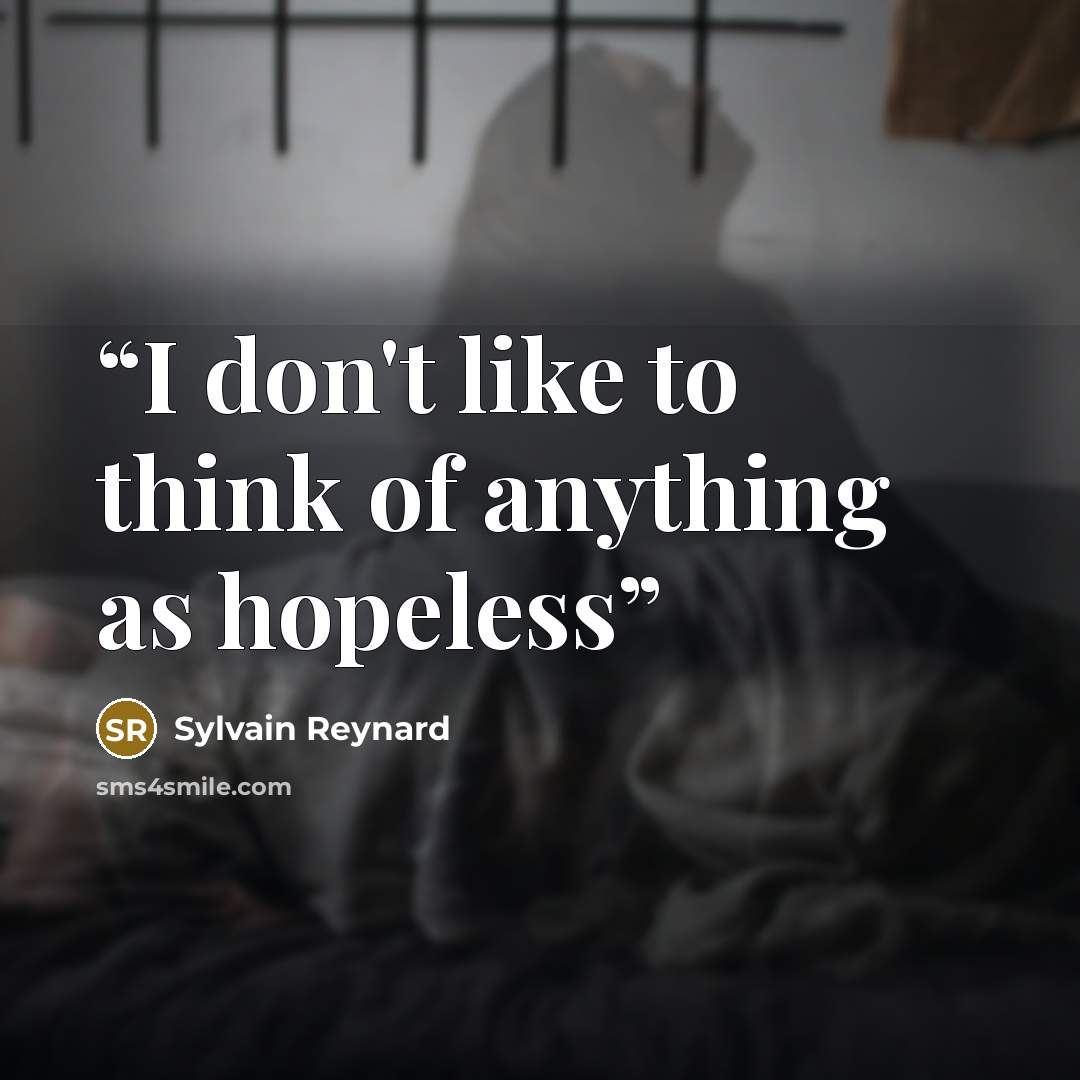 “I don't like to think of anything as hopeless” quote by Sylvain Reynard