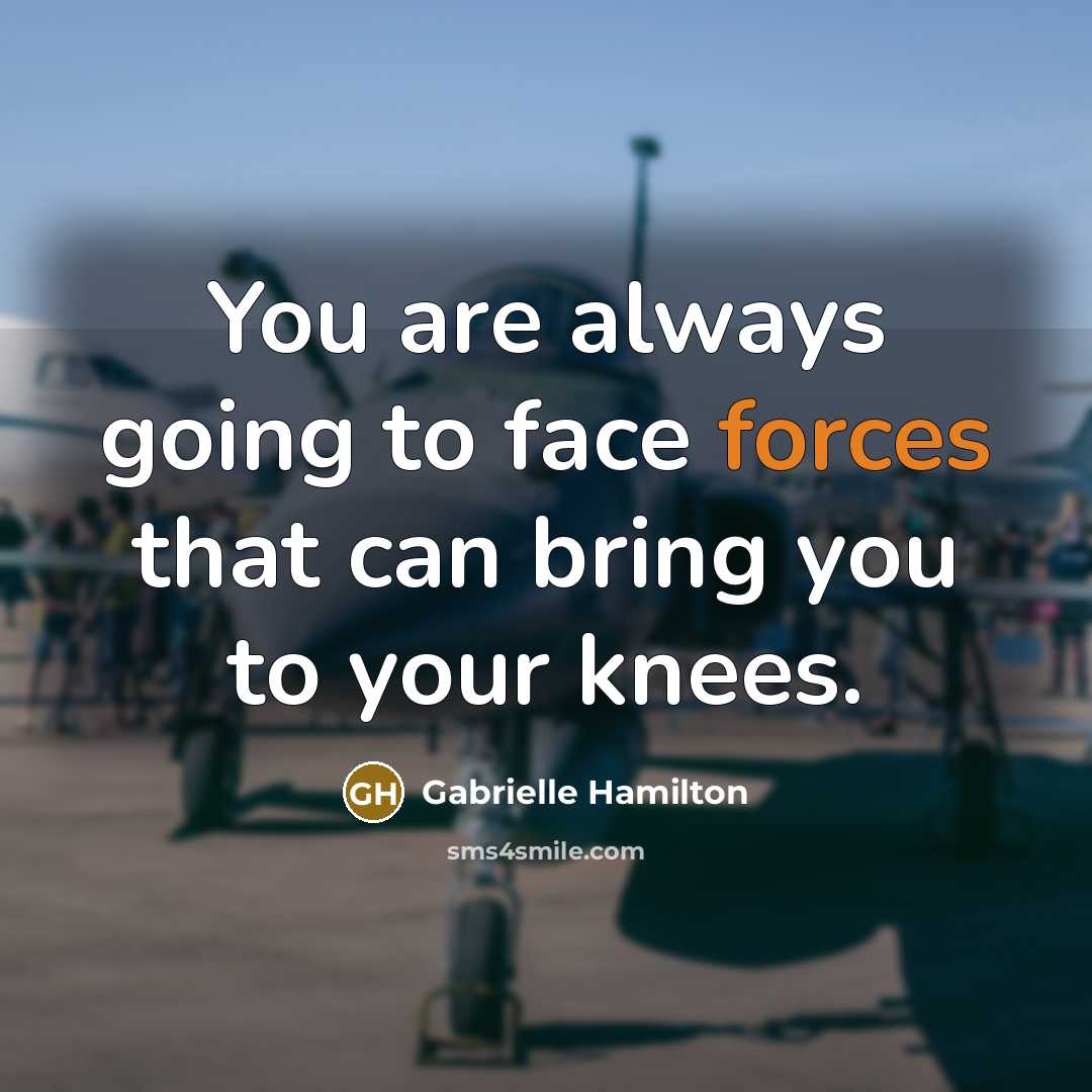 “You are always going to face forces that can bring you to your knees.” quote by Gabrielle Hamilton