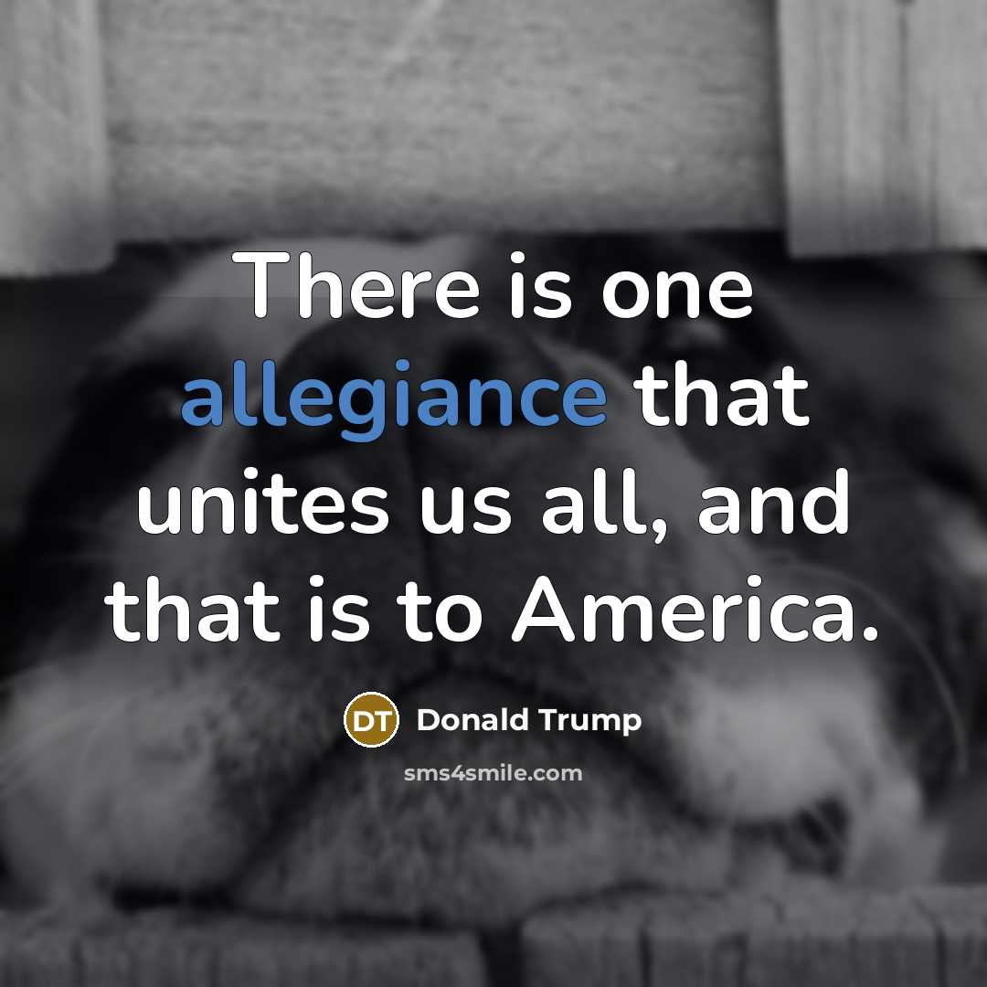 “There is one allegiance that unites us all, and that is to America.” quote by Donald Trump