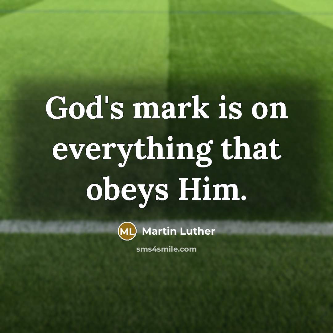 “God's mark is on everything that obeys Him.” quote by Martin Luther