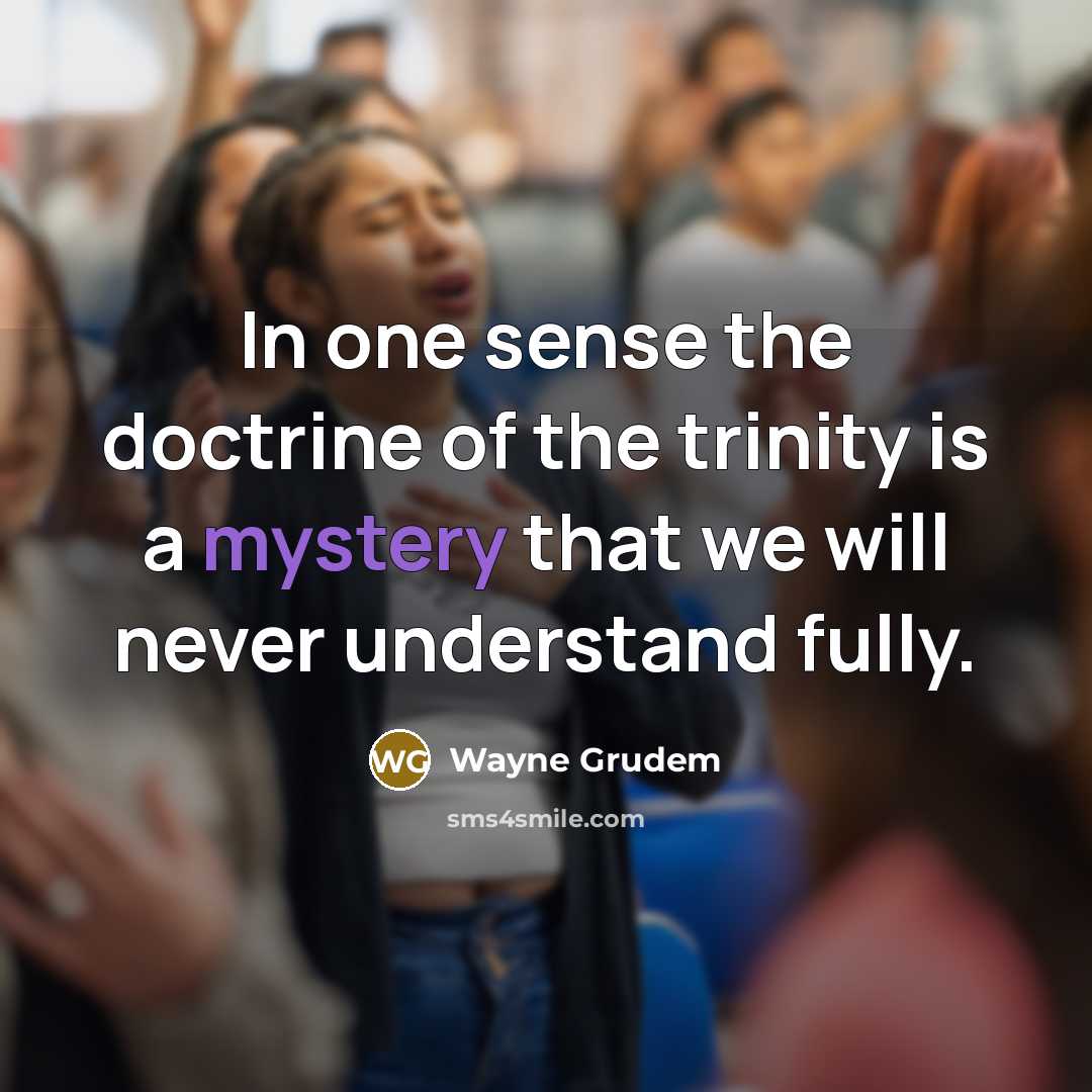 “In one sense the doctrine of the trinity is a mystery that we will never understand fully.” quote by Wayne Grudem