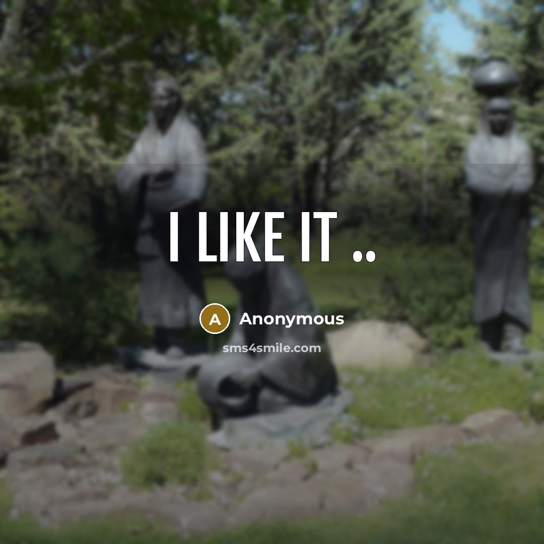 “I LIKE IT ..” quote by Anonymous