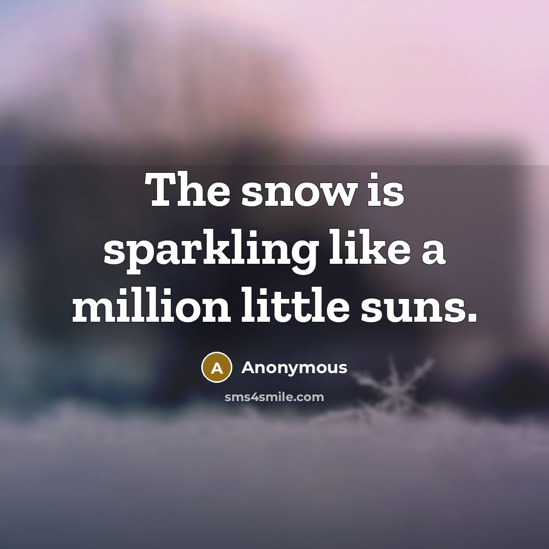 “The snow is sparkling like a million little suns.” quote by Anonymous