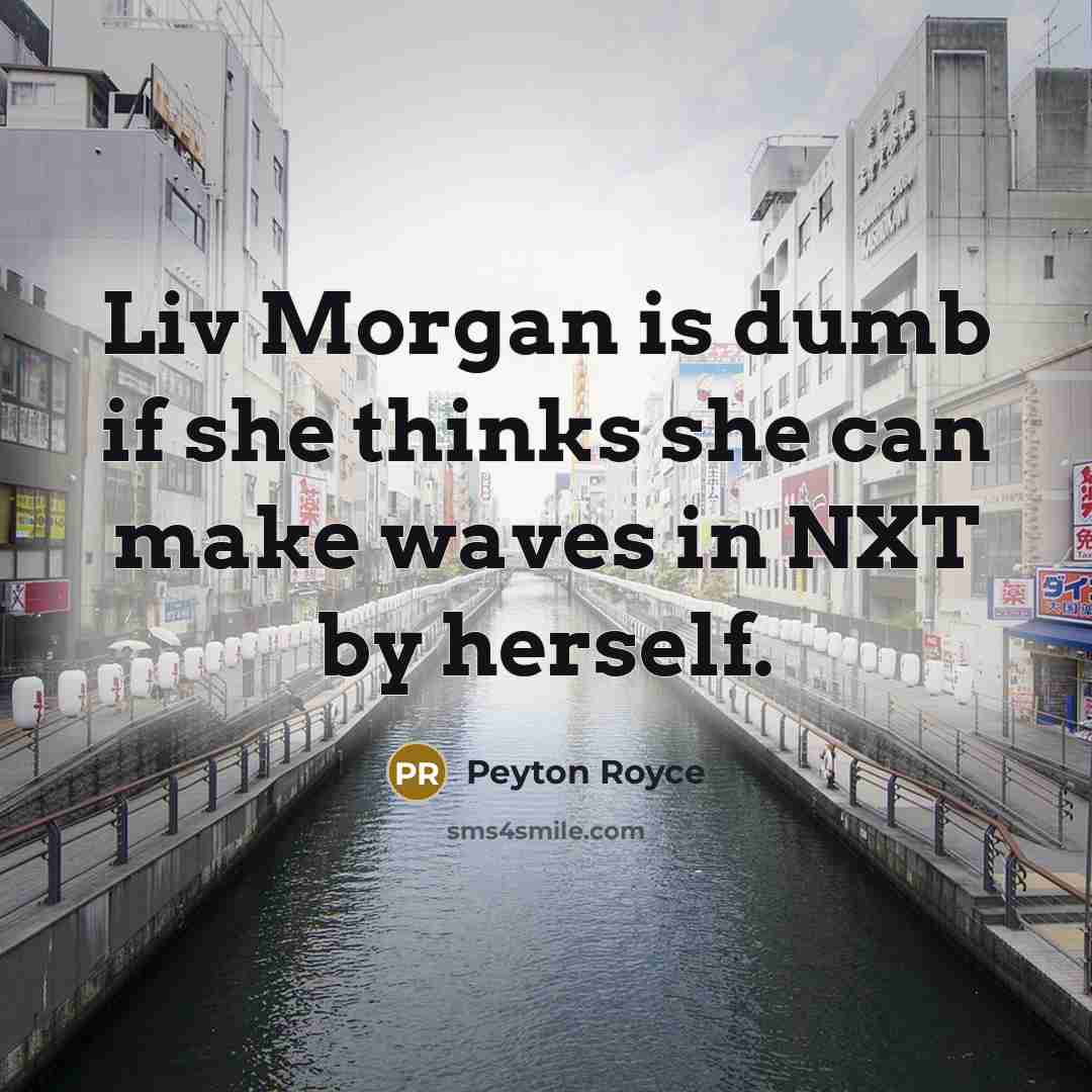 “Liv Morgan is dumb if she thinks she can make waves in NXT by herself.” quote by Peyton Royce