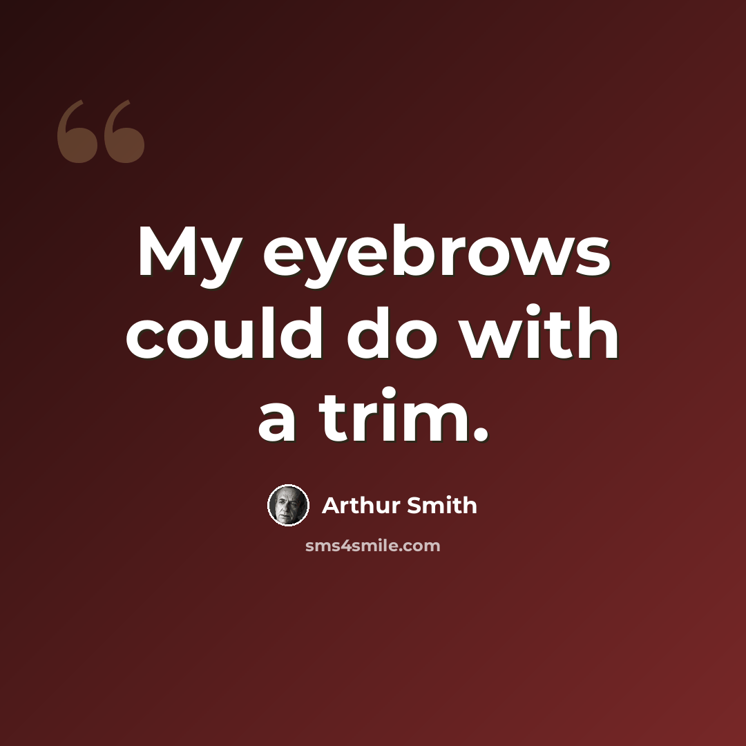 “My eyebrows could do with a trim.” quote by Arthur Smith