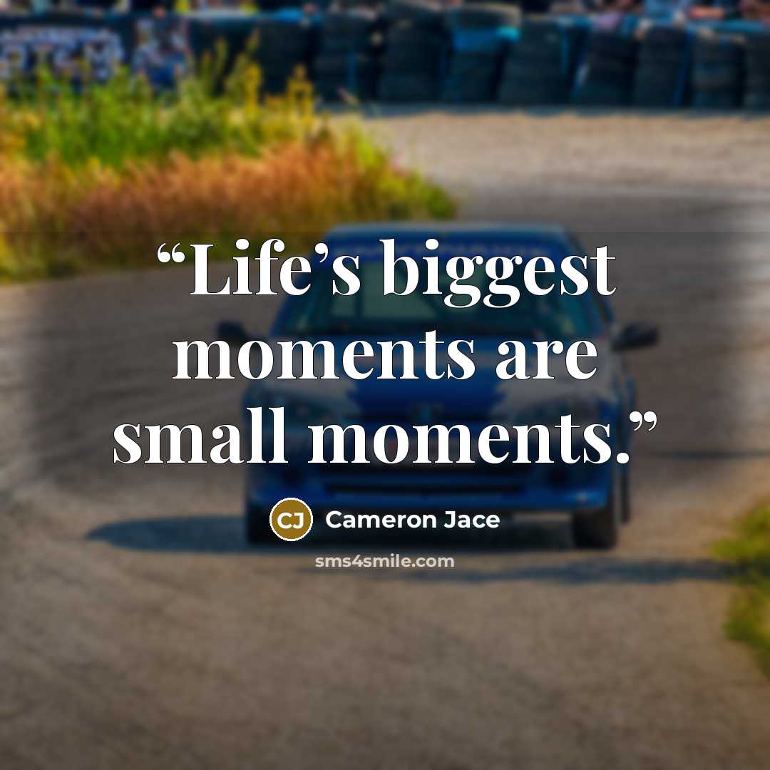 “Life’s biggest moments are small moments.” quote by Cameron Jace