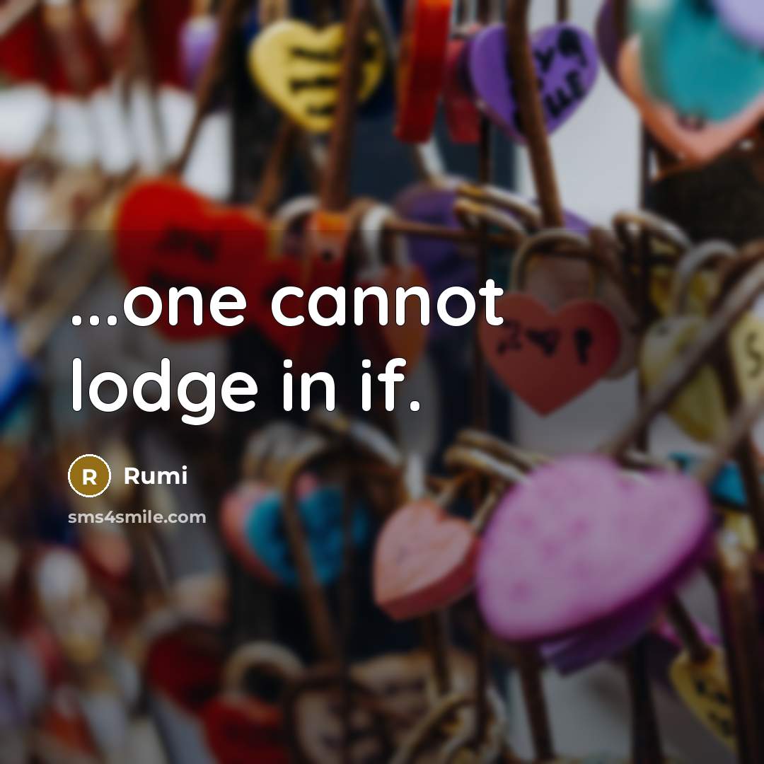 “...one cannot lodge in if.” quote by Rumi