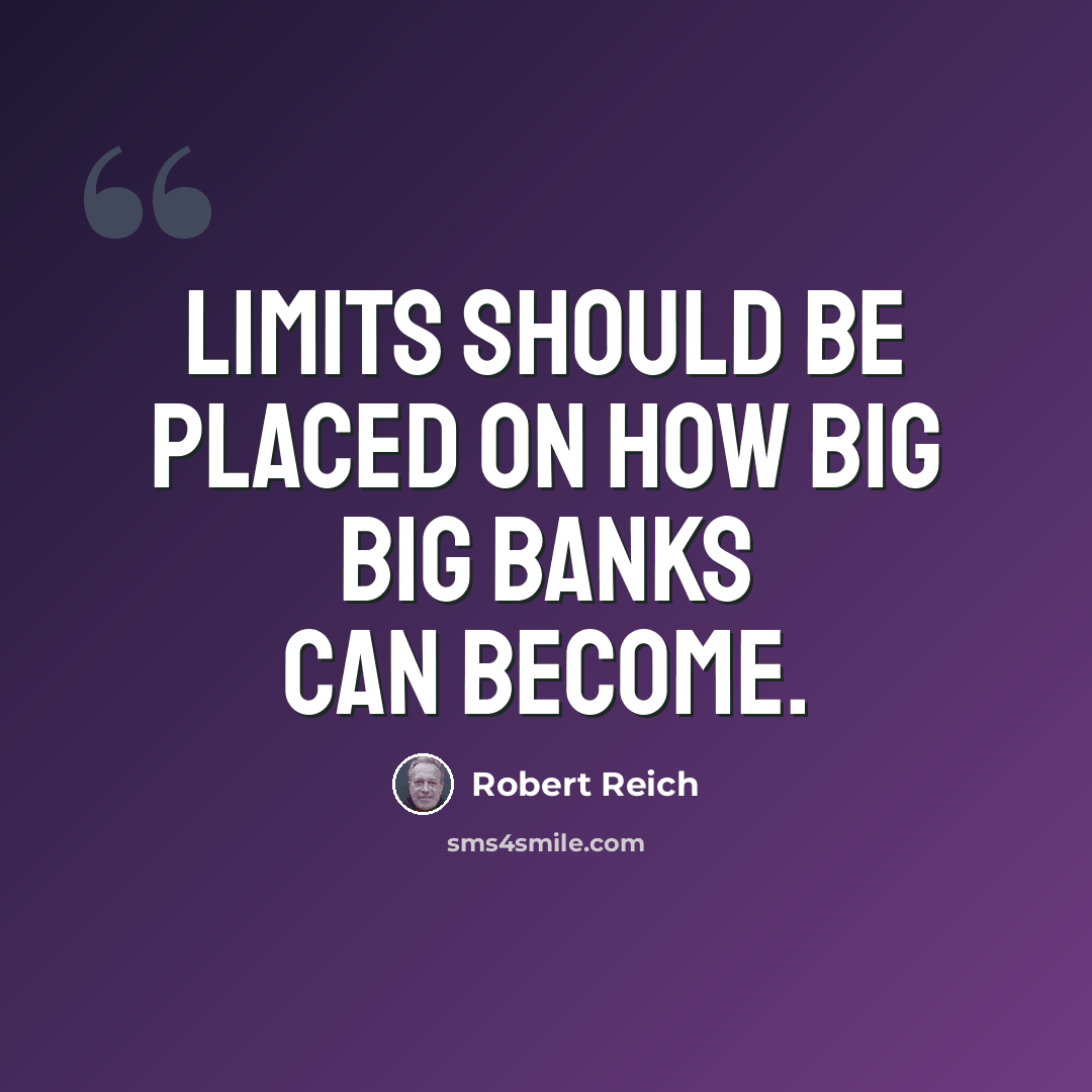 “Limits should be placed on how big big banks can become.” quote by Robert Reich