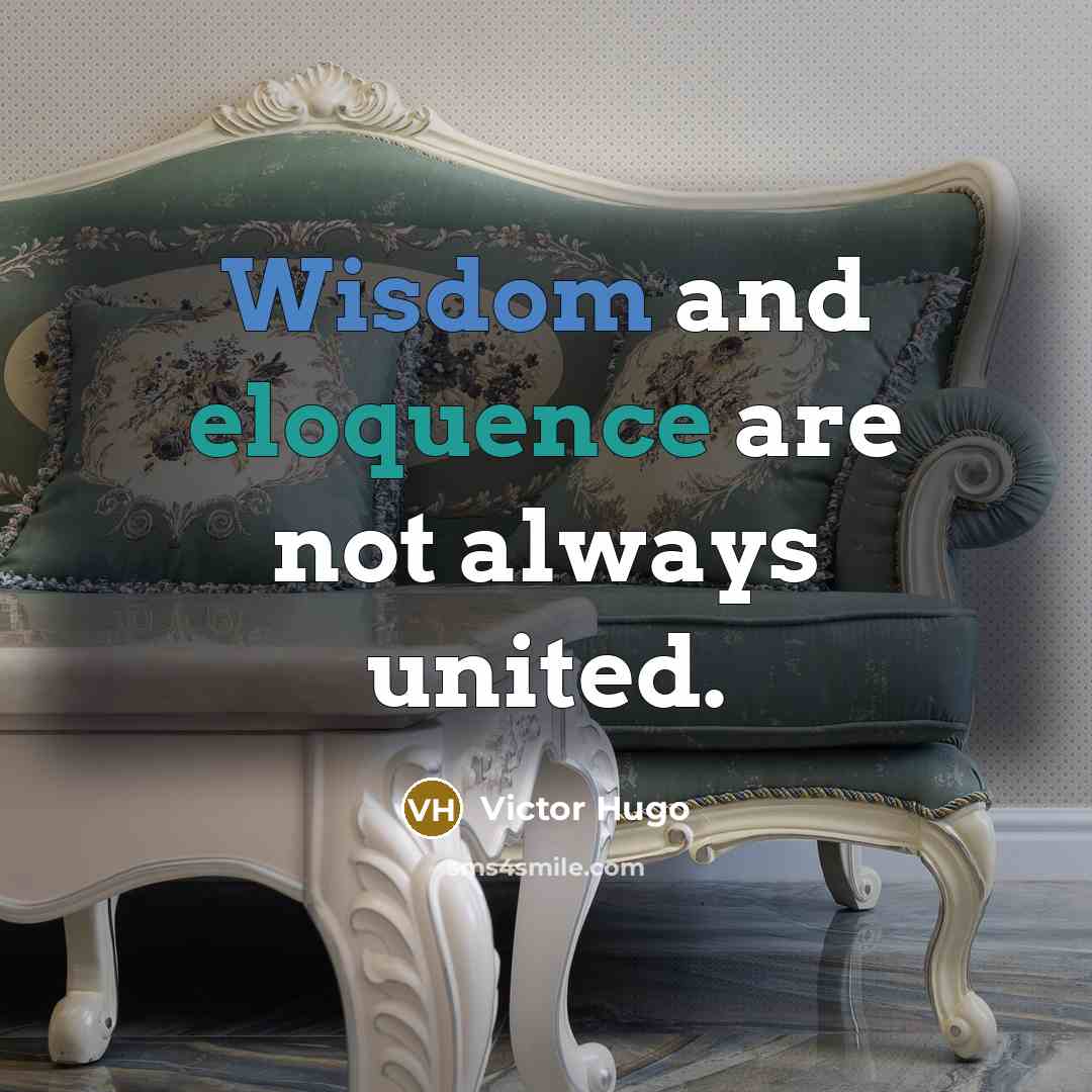 “Wisdom and eloquence are not always united.” quote by Victor Hugo