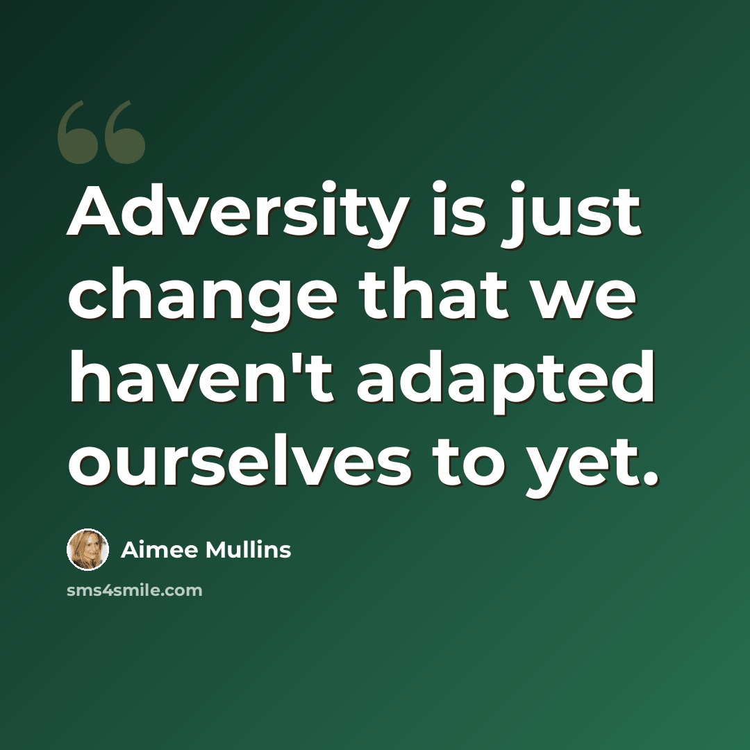 “Adversity is just change that we haven't adapted ourselves to yet.” quote by Aimee Mullins
