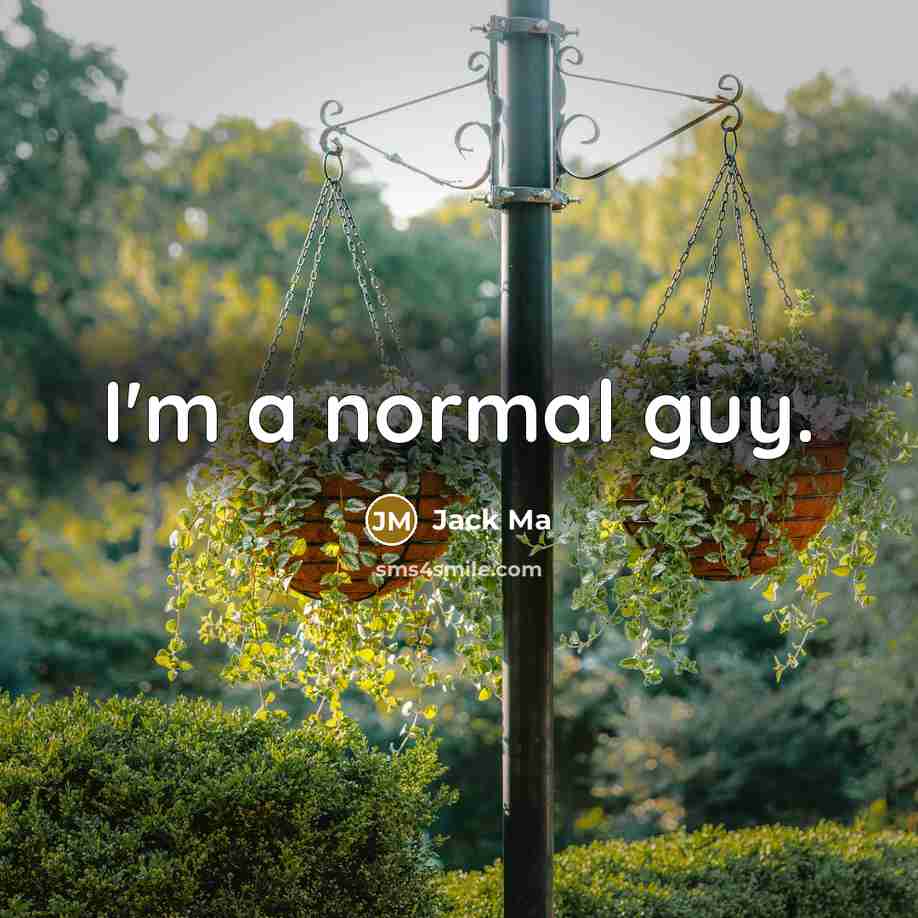 “I'm a normal guy.” quote by Jack Ma