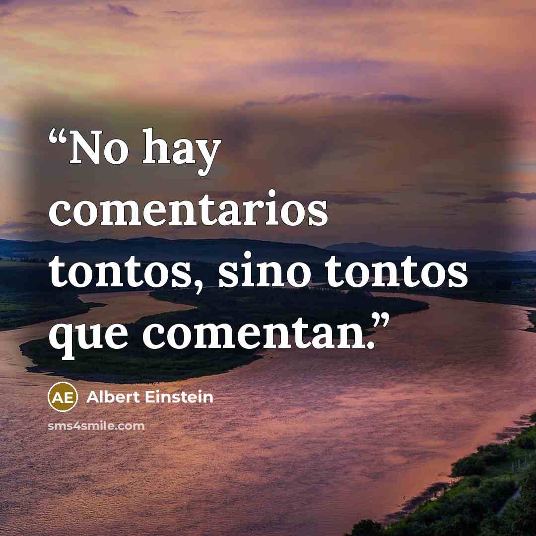 “No hay comentarios tontos, sino tontos que comentan.” quote by Albert Einstein