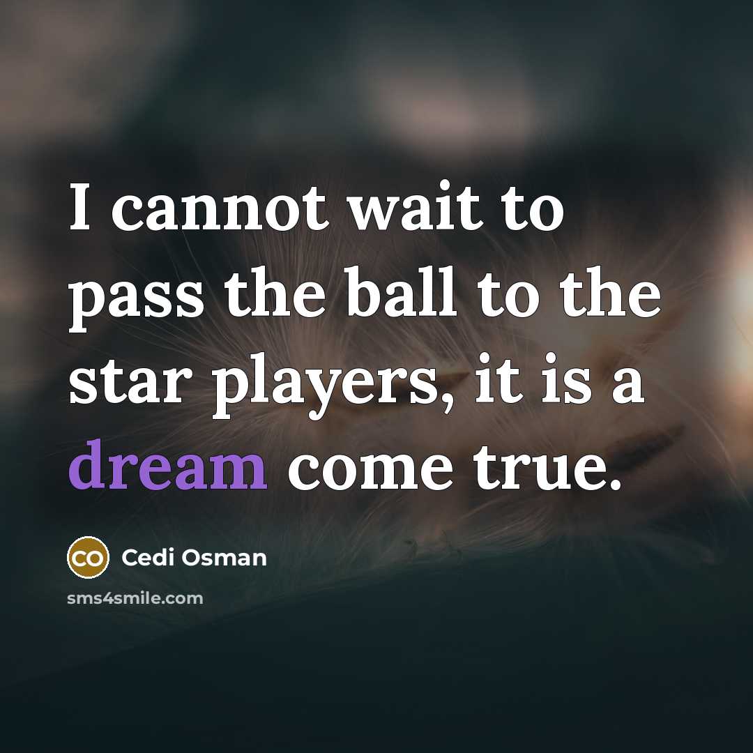 “I cannot wait to pass the ball to the star players, it is a dream come true.” quote by Cedi Osman