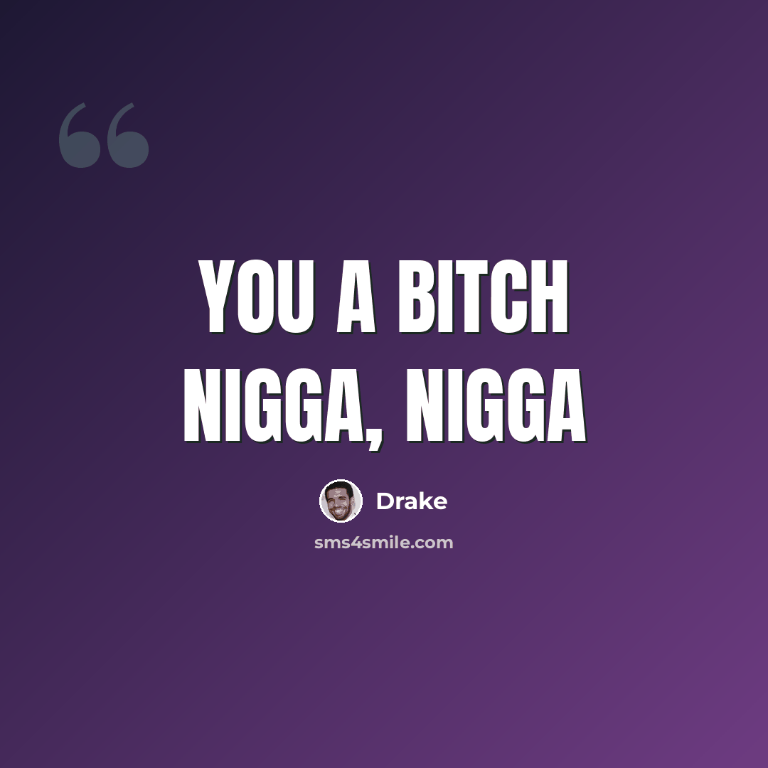 “You a bitch nigga, nigga” quote by Drake