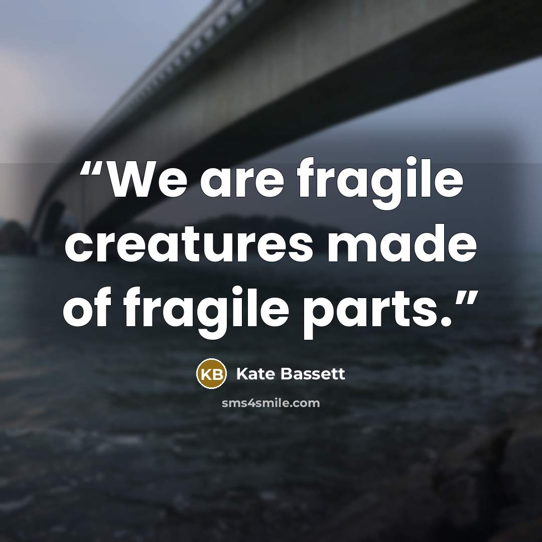 “We are fragile creatures made of fragile parts.” quote by Kate Bassett