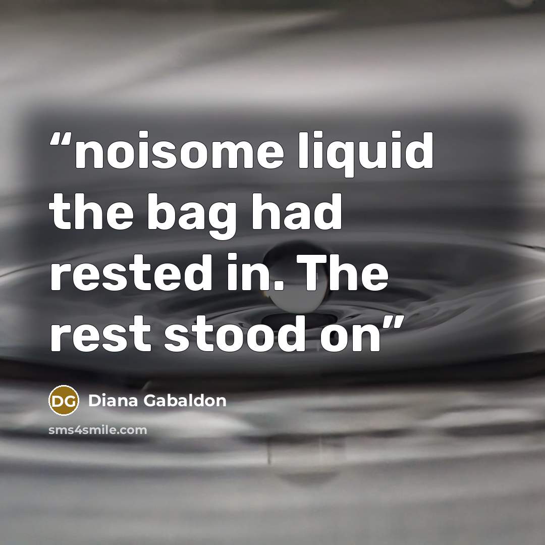 “noisome liquid the bag had rested in. The rest stood on” quote by Diana Gabaldon