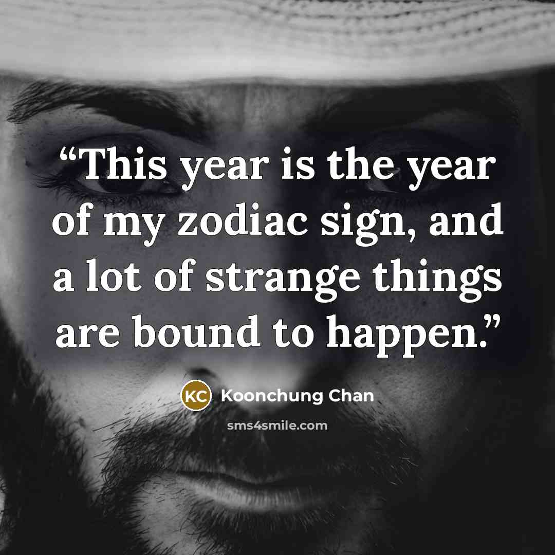“This year is the year of my zodiac sign, and a lot of strange things are bound to happen.” quote by Koonchung Chan