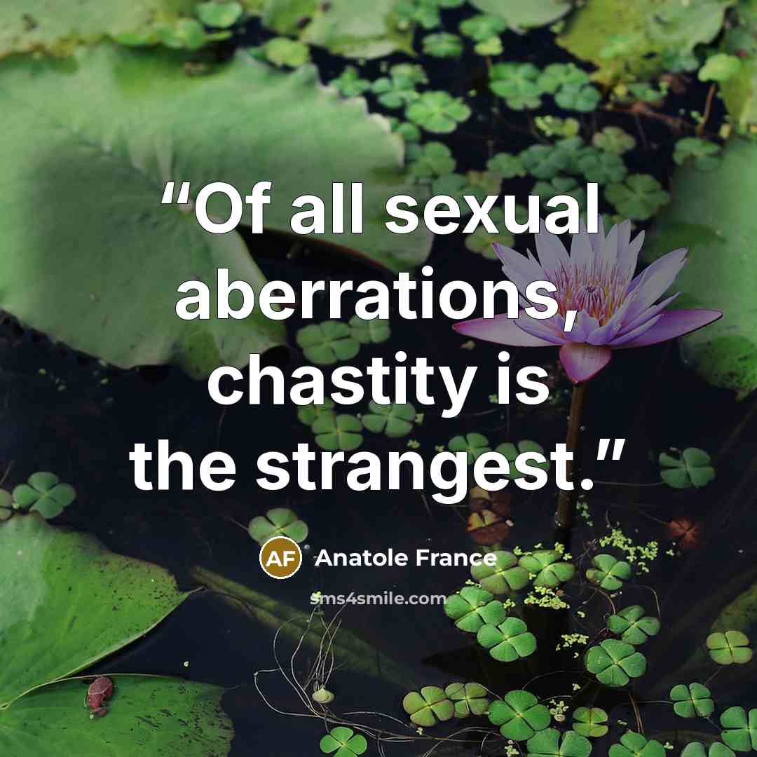 “Of all sexual aberrations, chastity is the strangest.” quote by Anatole France