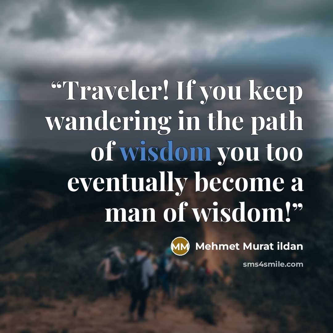“Traveler! If you keep wandering in the path of wisdom you too eventually become a man of wisdom!” quote by Mehmet Murat ildan