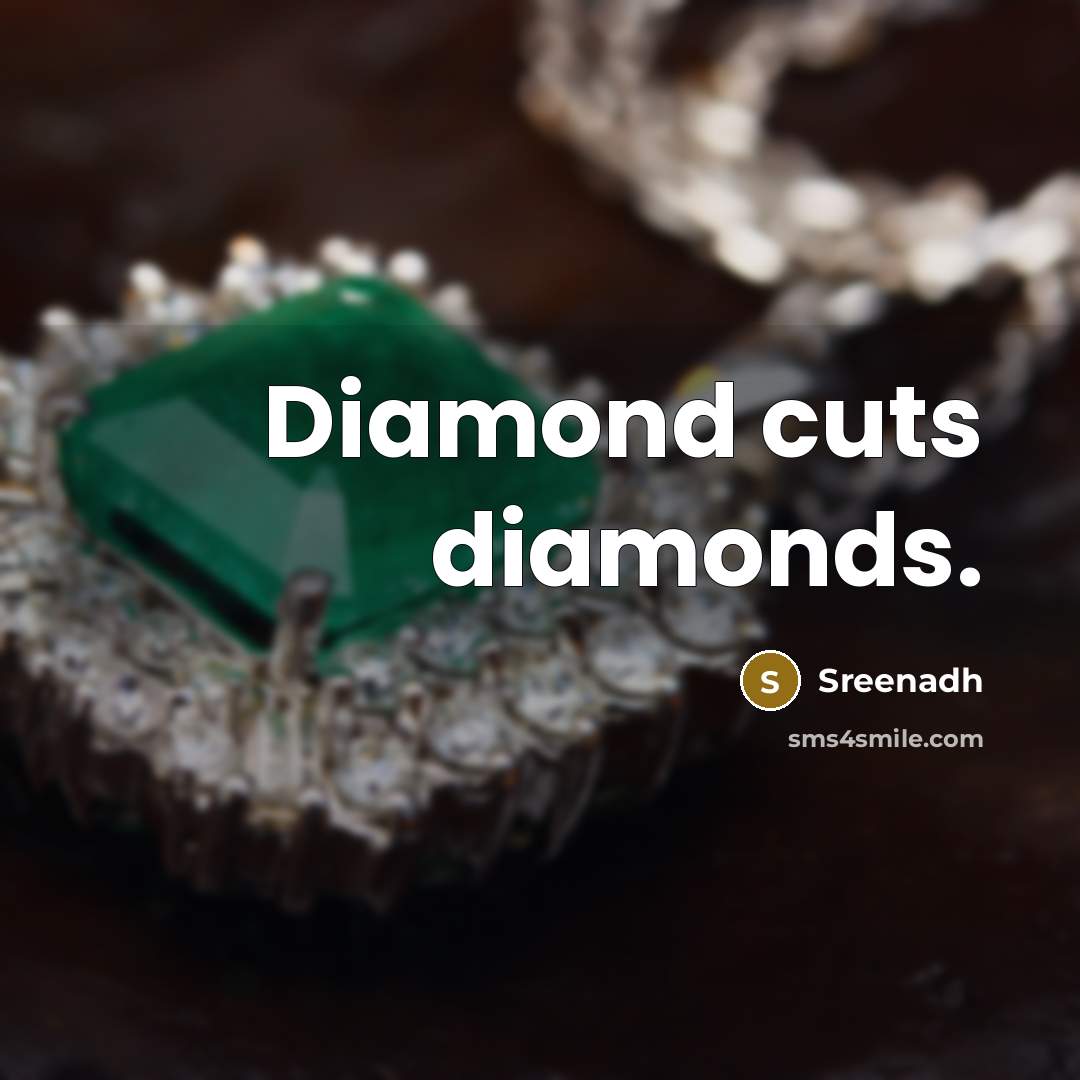 “Diamond cuts diamonds.” quote by Sreenadh
