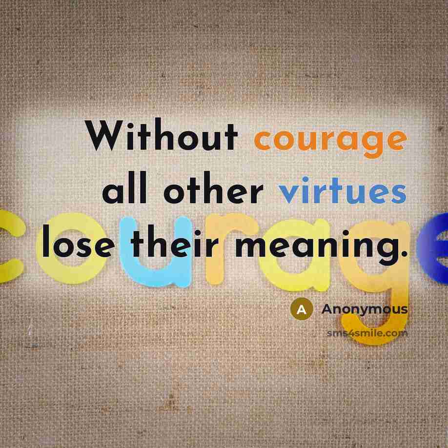 “Without courage all other virtues lose their meaning.” quote by Anonymous