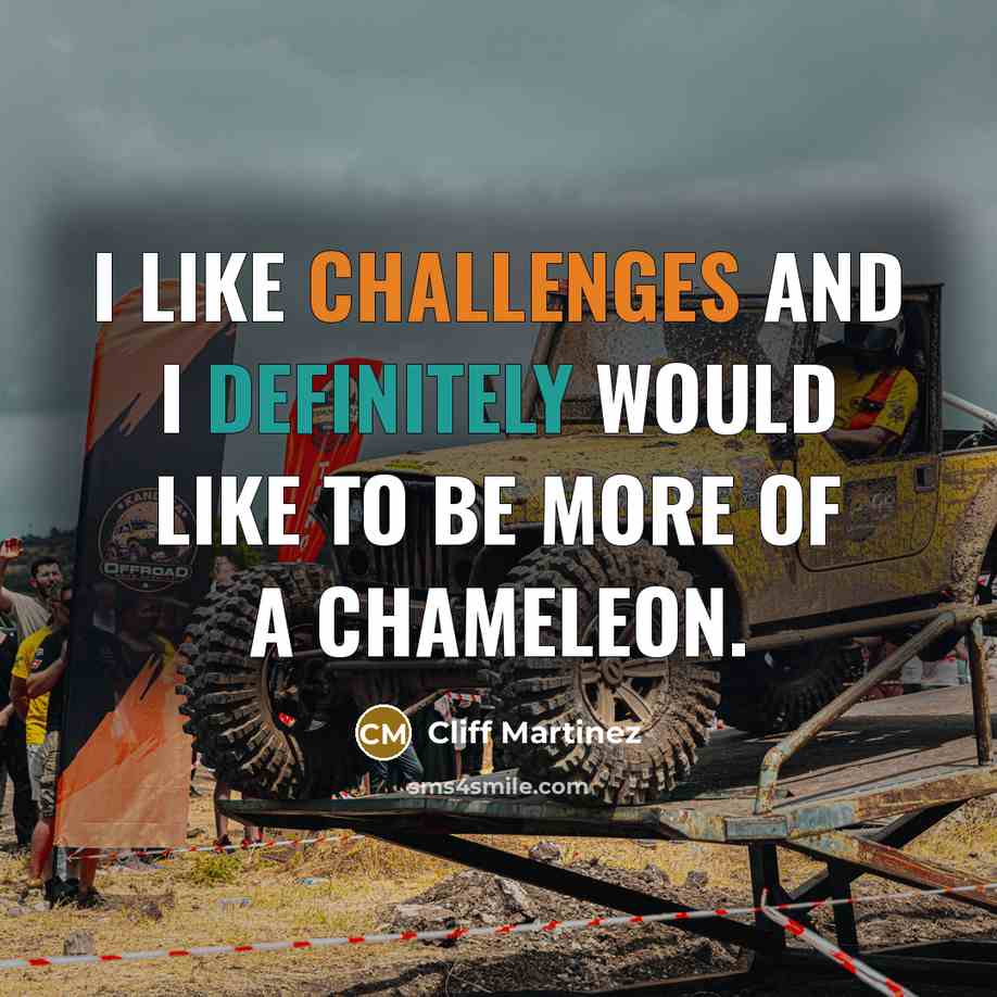 “I like challenges and I definitely would like to be more of a chameleon.” quote by Cliff Martinez