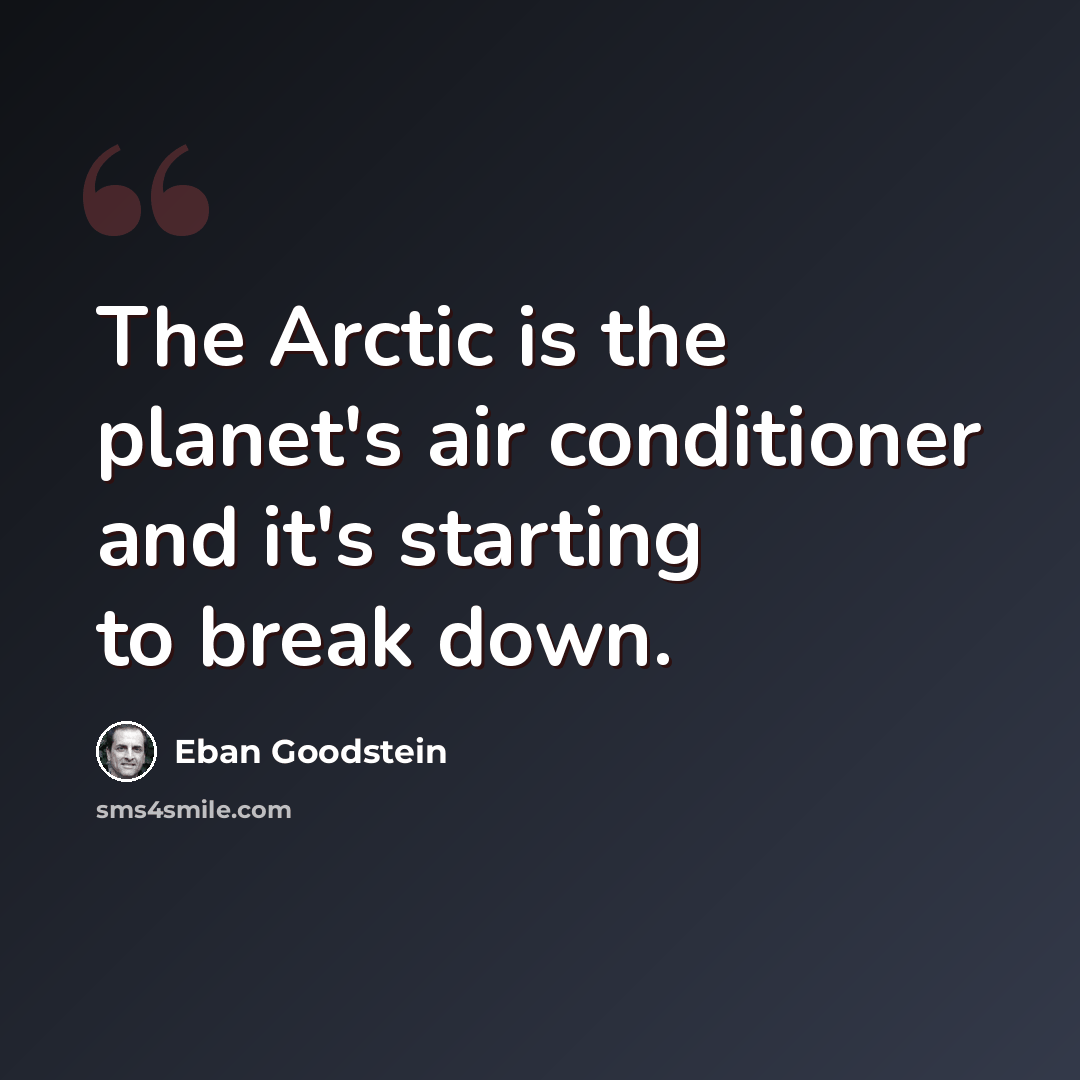 “The Arctic is the planet's air conditioner and it's starting to break down.” quote by Eban Goodstein