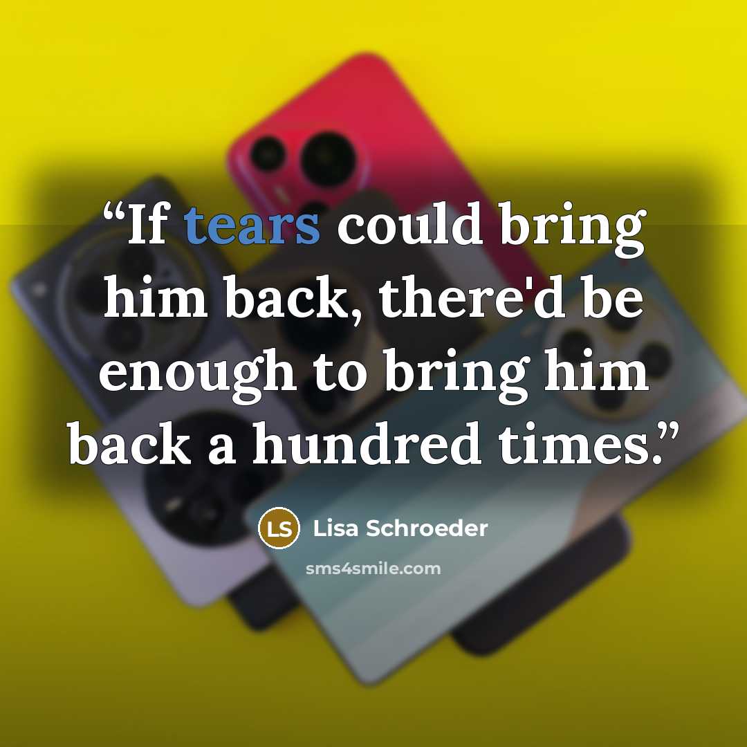 “If tears could bring him back, there'd be enough to bring him back a hundred times.” quote by Lisa Schroeder