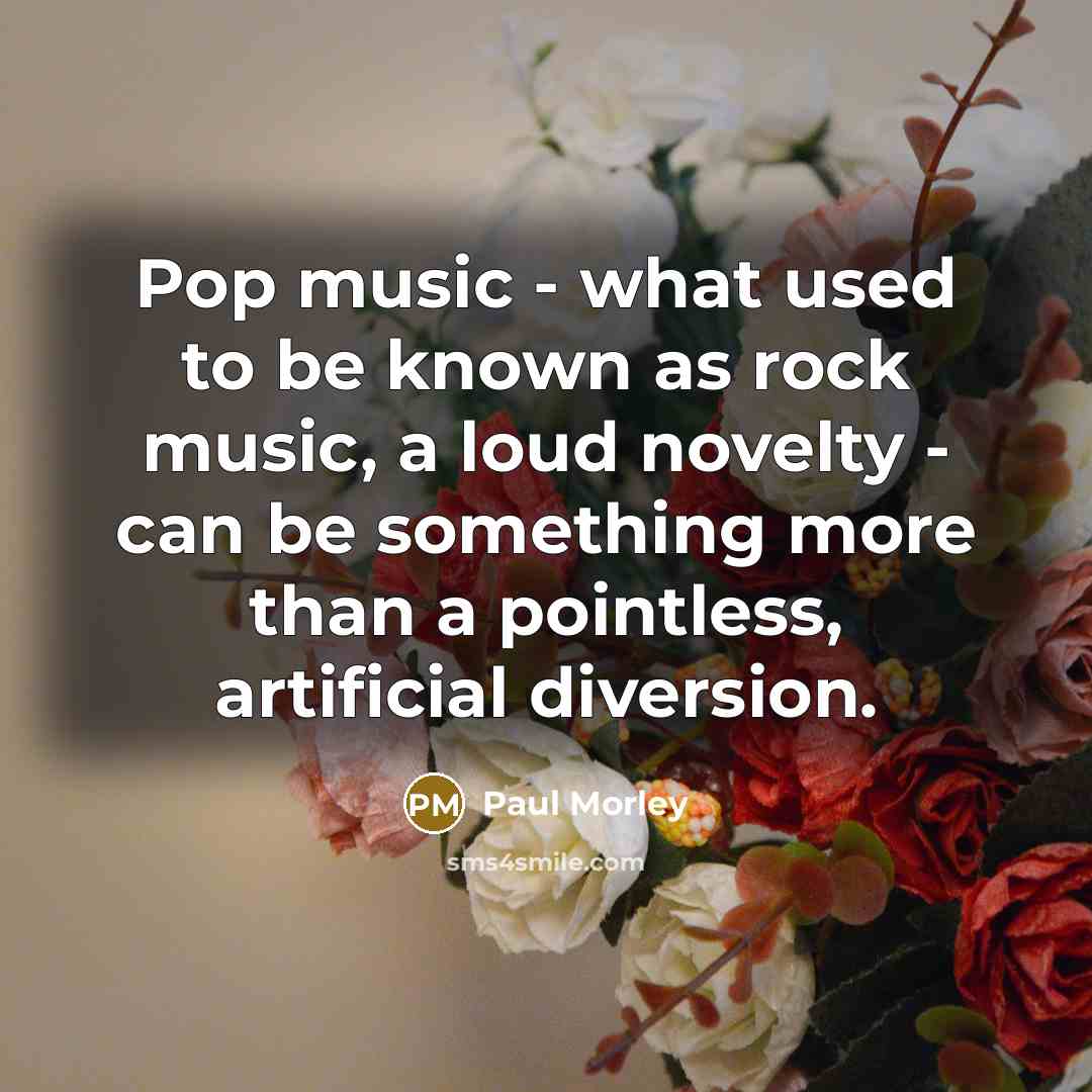 “Pop music - what used to be known as rock music, a loud novelty - can be something more than a pointless, artificial diversion.” quote by Paul Morley