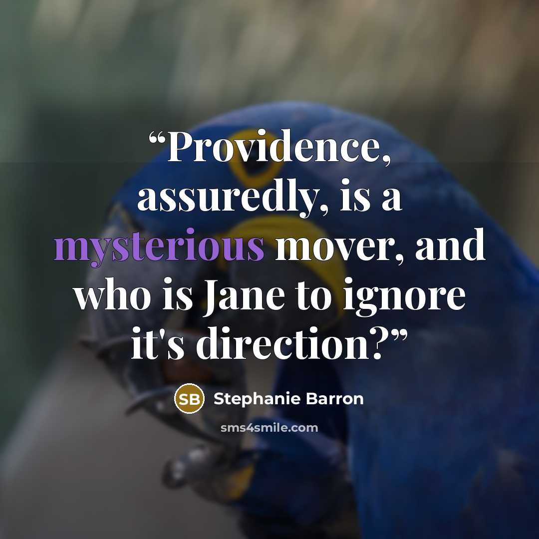 “Providence, assuredly, is a mysterious mover, and who is Jane to ignore it's direction?” quote by Stephanie Barron
