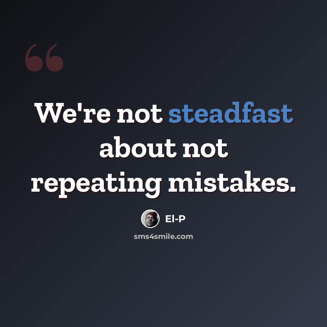 “We're not steadfast about not repeating mistakes.” quote by El-P