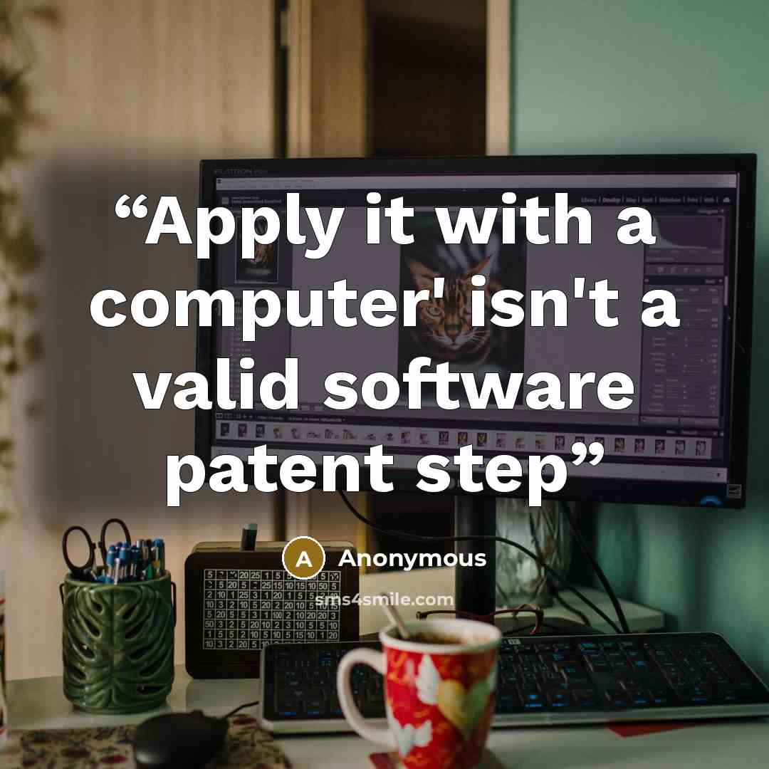 “Apply it with a computer' isn't a valid software patent step” quote by Anonymous