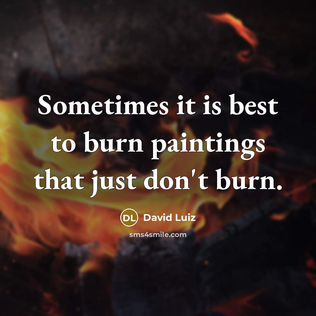 “Sometimes it is best to burn paintings that just don't burn.” quote by David Luiz