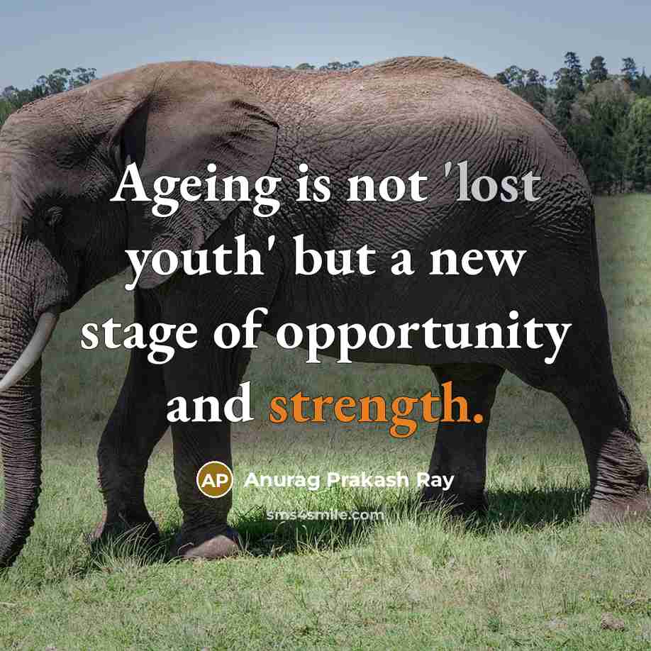 “Ageing is not 'lost youth' but a new stage of opportunity and strength.” quote by Anurag Prakash Ray