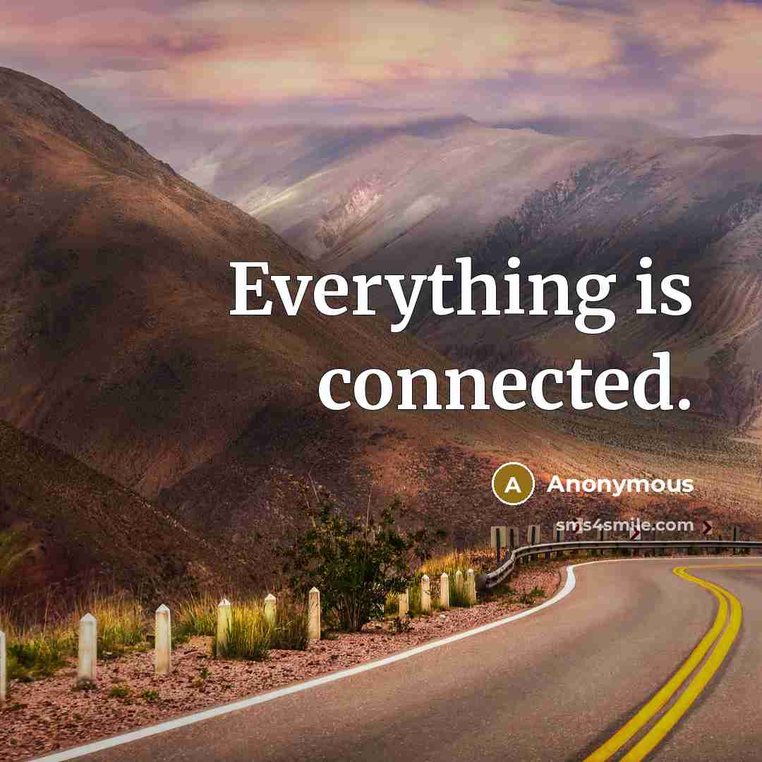 “Everything is connected.” quote by Anonymous