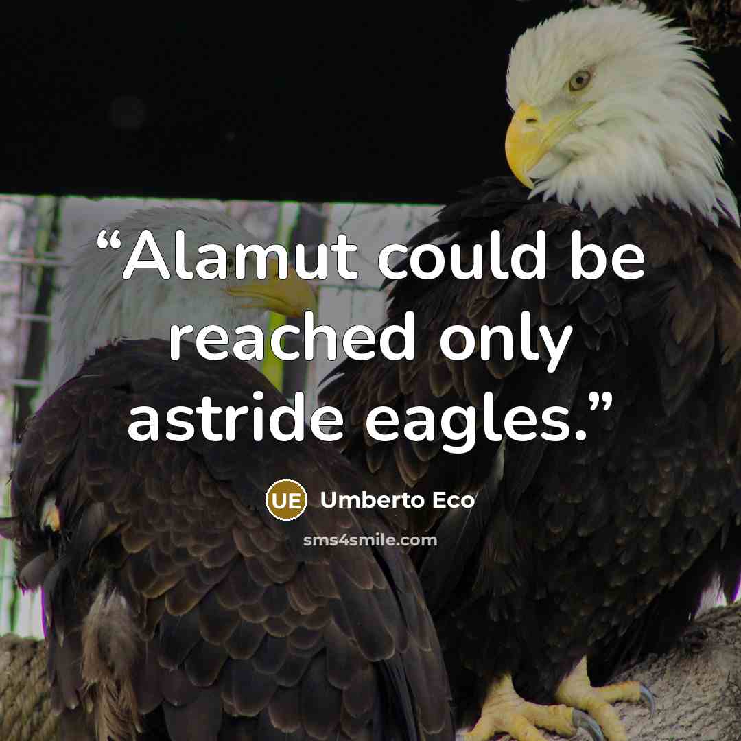 “Alamut could be reached only astride eagles.” quote by Umberto Eco