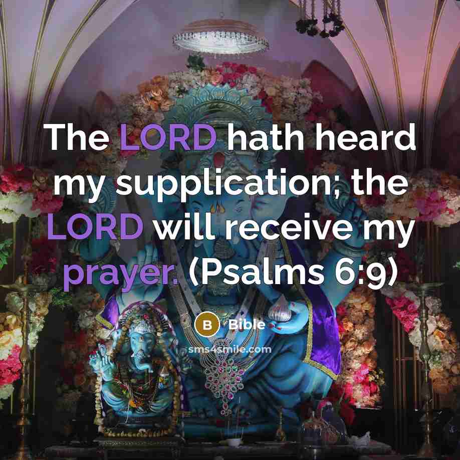 “The LORD hath heard my supplication; the LORD will receive my prayer. (Psalms 6:9)” quote by Bible