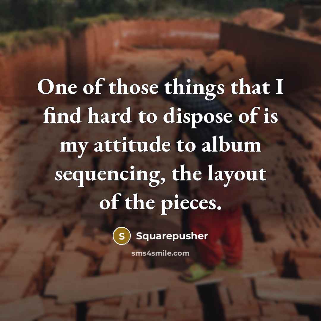“One of those things that I find hard to dispose of is my attitude to album sequencing, the layout of the pieces.” quote by Squarepusher