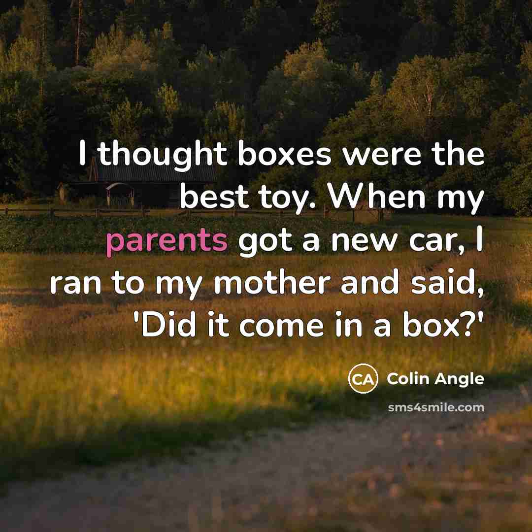 “I thought boxes were the best toy. When my parents got a new car, I ran to my mother and said, 'Did it come in a box?'” quote by Colin Angle