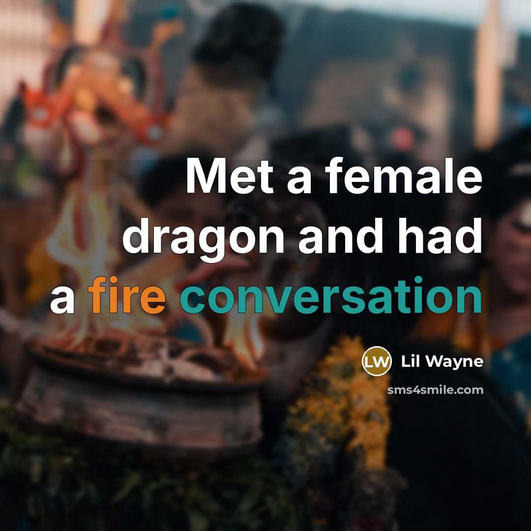 “Met a female dragon and had a fire conversation” quote by Lil Wayne