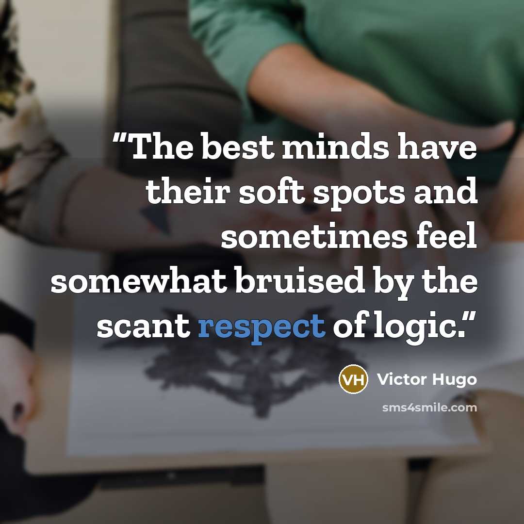 “The best minds have their soft spots and sometimes feel somewhat bruised by the scant respect of logic.” quote by Victor Hugo