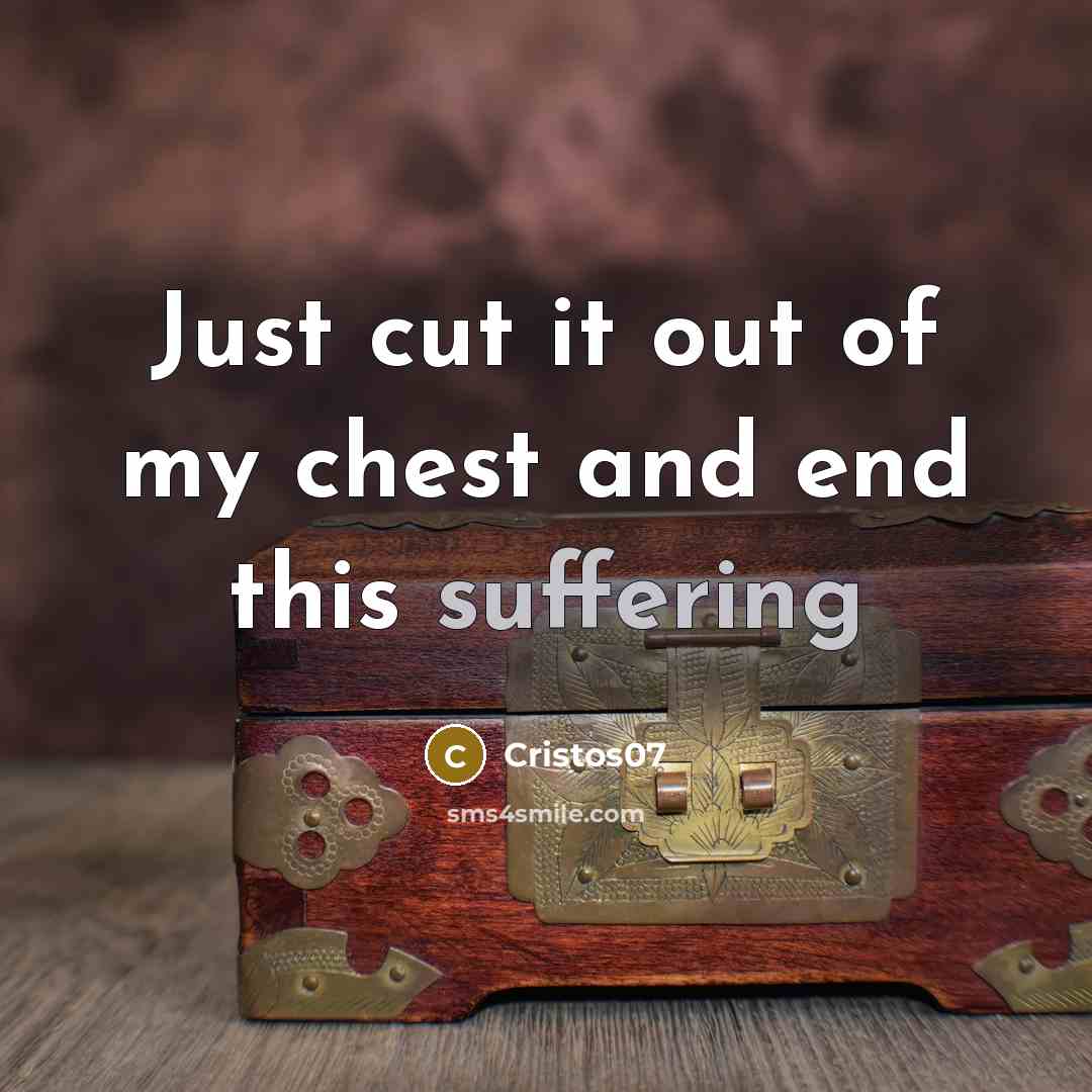 “Just cut it out of my chest and end this suffering” quote by Cristos07