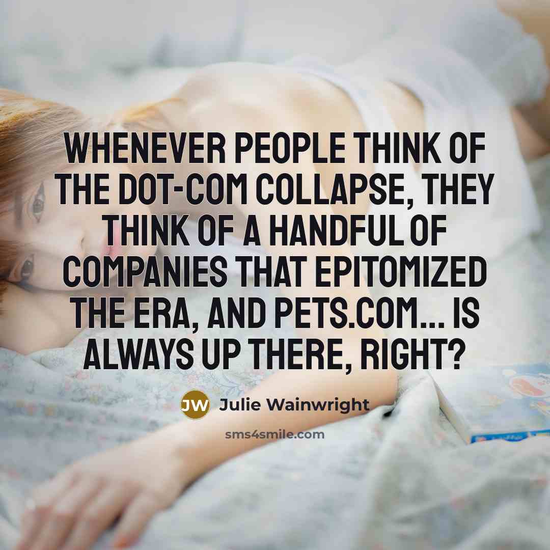 “Whenever people think of the dot-com collapse, they think of a handful of companies that epitomized the era, and Pets.com... is always up there, right?” quote by Julie Wainwright
